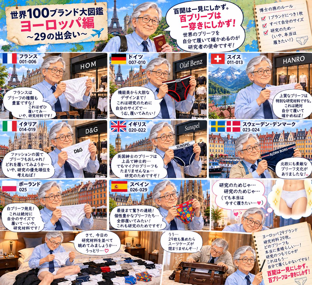 白ブリーフ研究所の博士・ヨーロッパ編