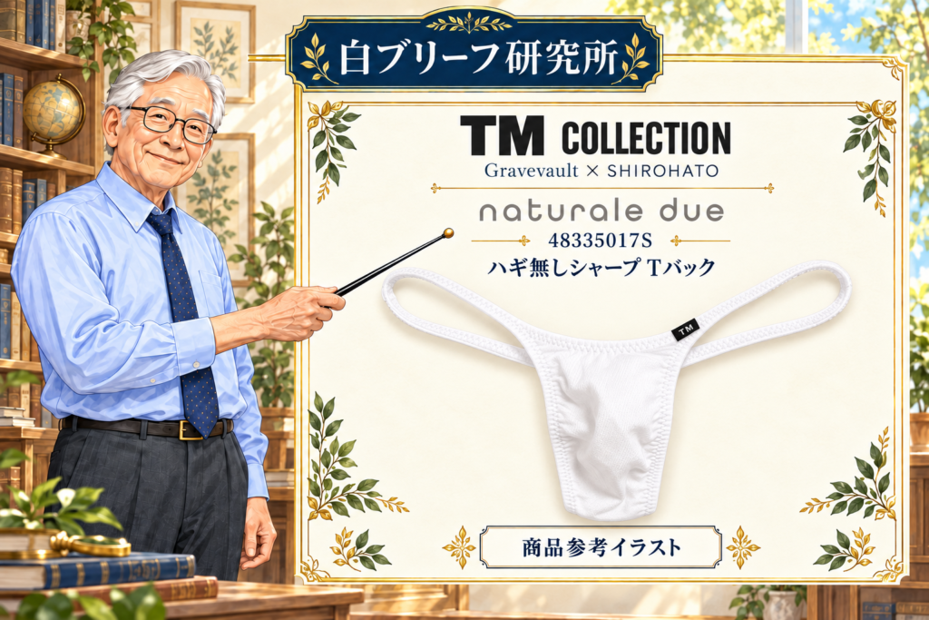 研究所の博士がTM COLLECTIONのnaturale due(48335017S)を指示棒で解説する商品参考イラスト