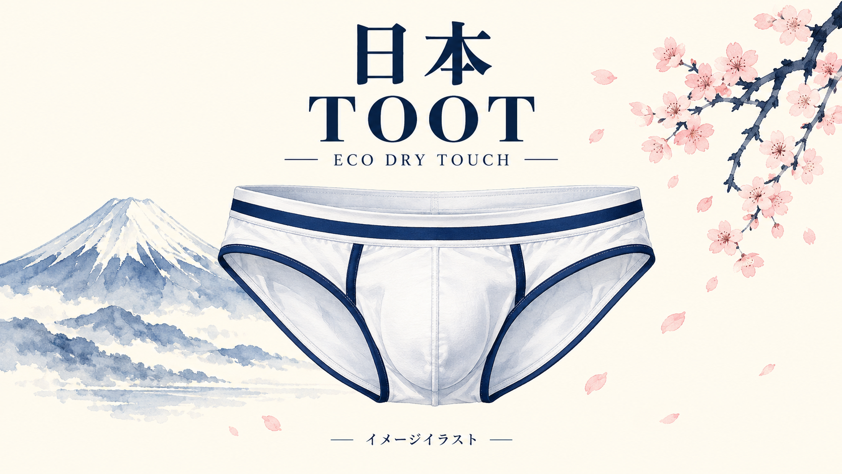 日本 TOOT ECO DRY TOUCHを紹介する説明用イラスト。実商品の写真や細部を正確に再現した画像ではありません。